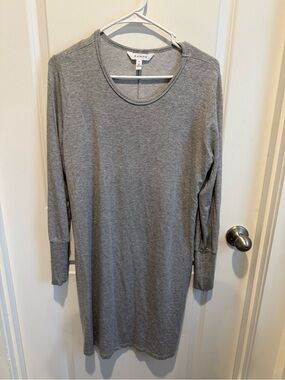Athleta Gray Long Sleeve Knit Sweatshirt Dress XS Athleisure Casual